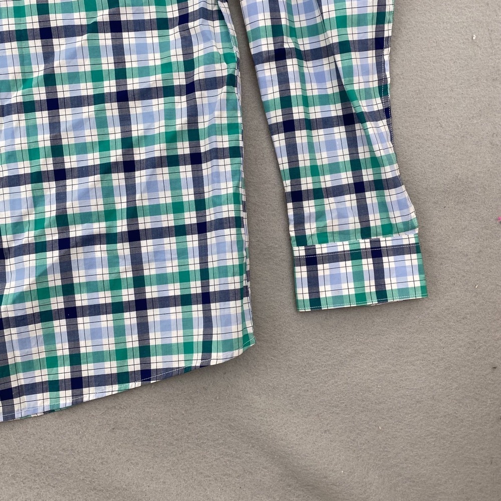 Barbour Mens Button shirt Large regular Fit Plaid Cotton Green blue NEW NWT - Picture 13 of 16